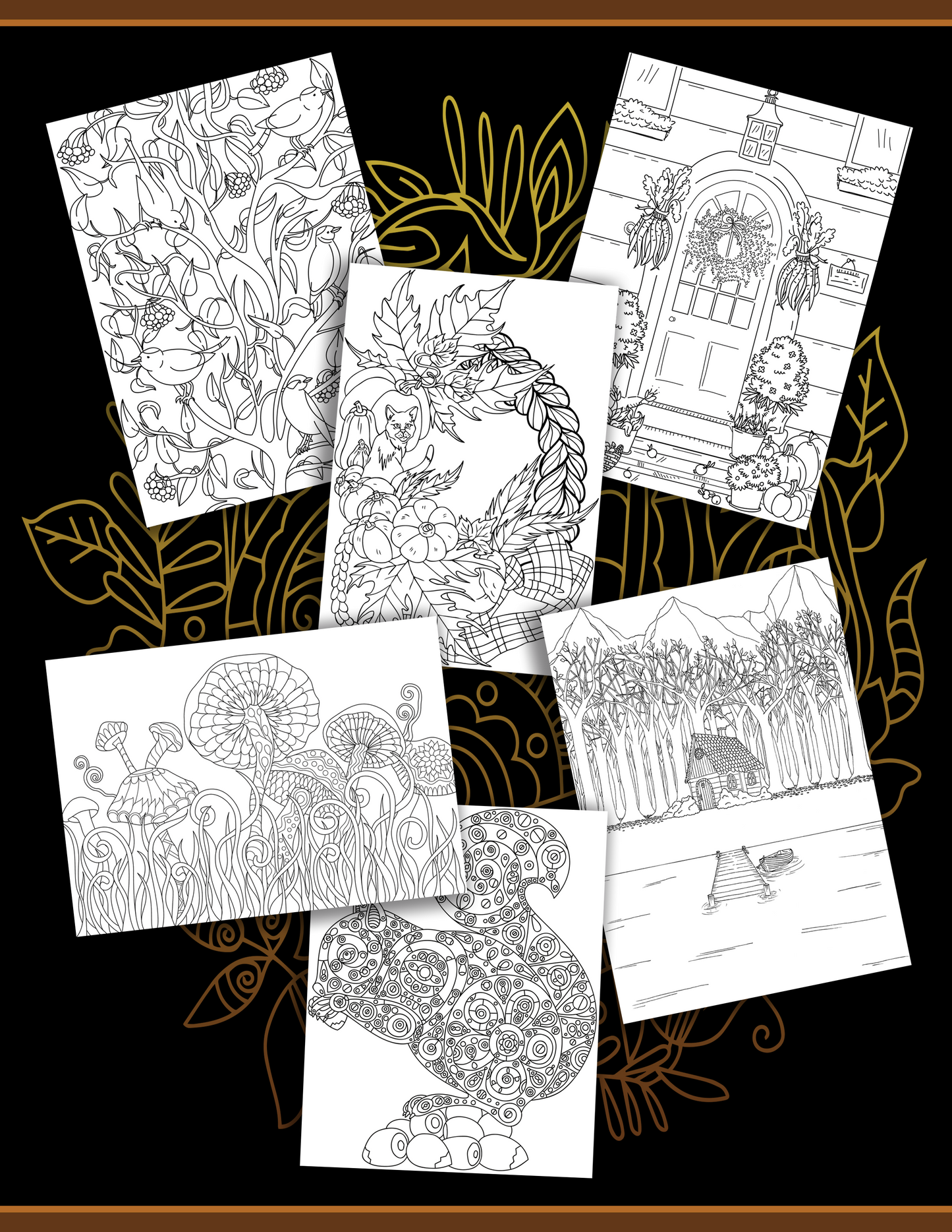 Adult Coloring Book: 30 Autumn Falls Coloring Pages