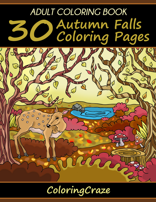 Adult Coloring Book: 30 Autumn Falls Coloring Pages