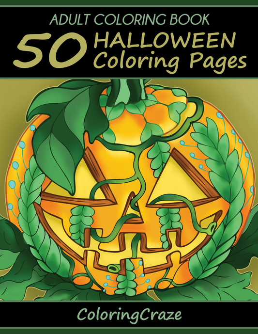 Adult Coloring Book: 50 Halloween Coloring Pages