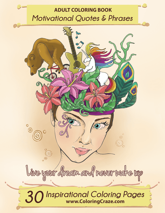 30 Inspirational Coloring Pages With Popular Motivational Quotes And Phrases - Front Cover