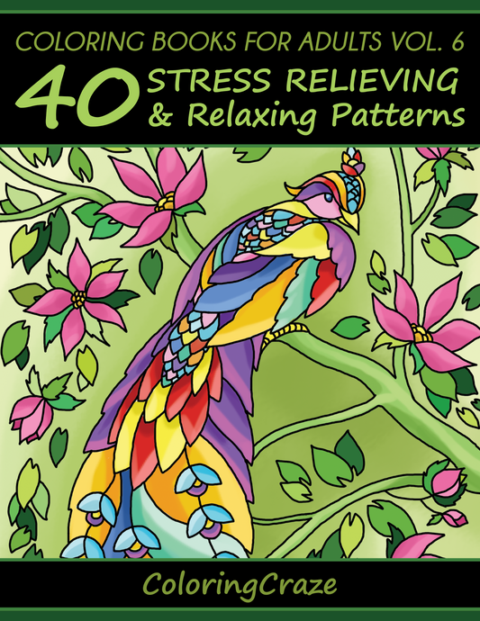 Coloring Books For Adults Volume 6: 40 Stress Relieving & Relaxing Patterns