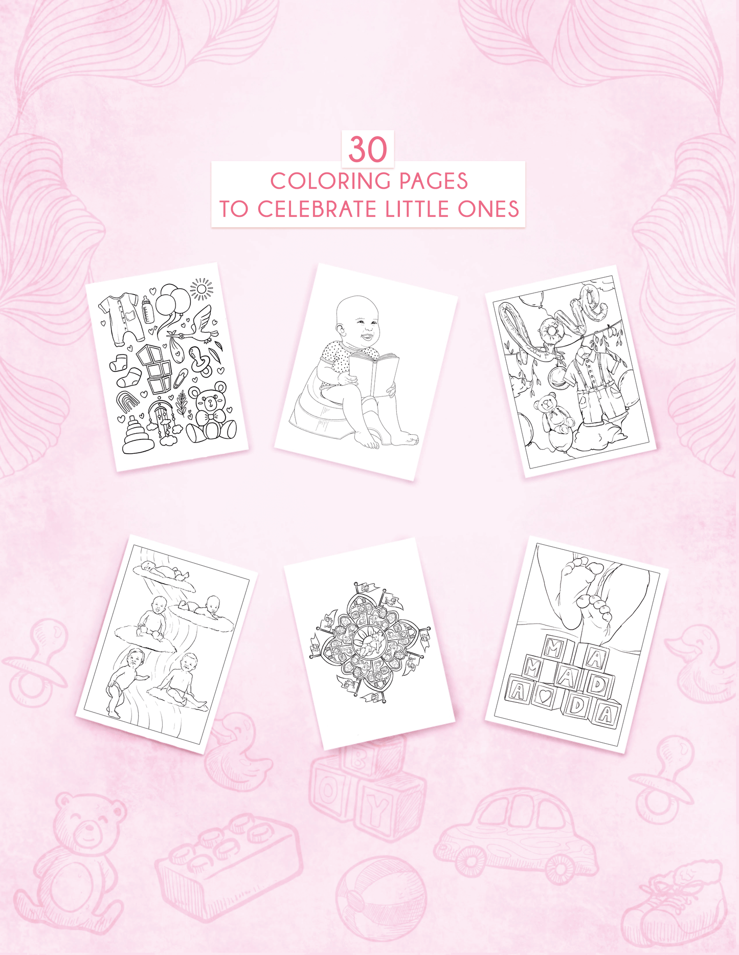 Baby Shower Coloring Book: 30 Coloring Pages to Celebrate New Arrivals