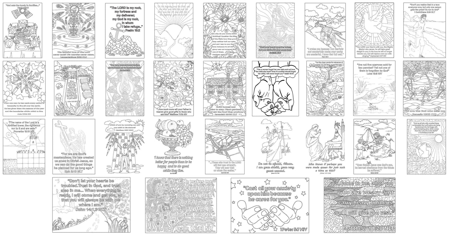 Christian Coloring Book For Adults - Book Inside Preview