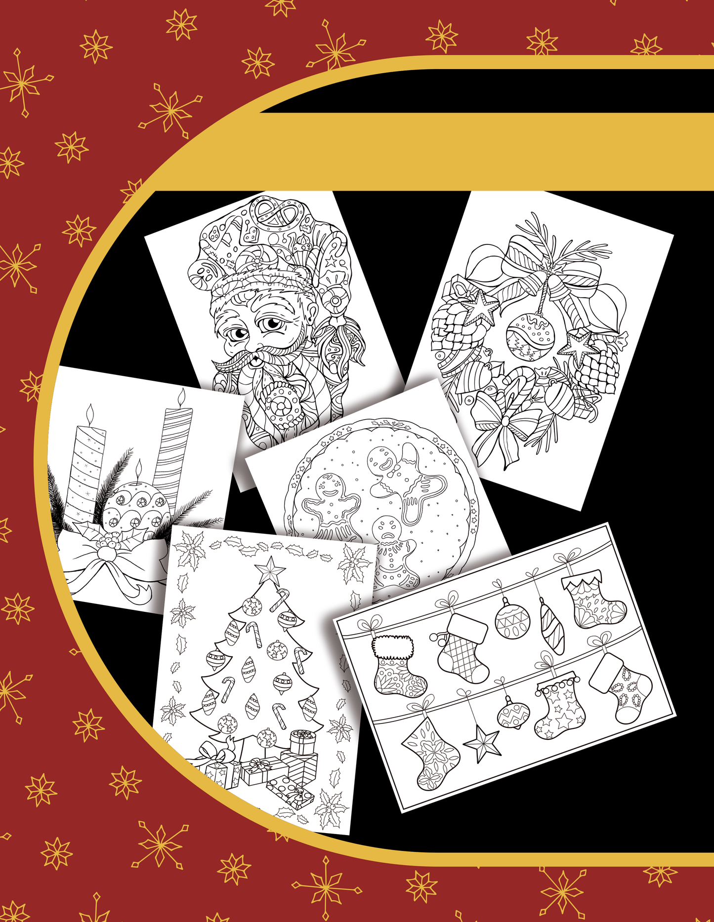 Adult Coloring Book: 50 Christmas Coloring Pages - Back Cover