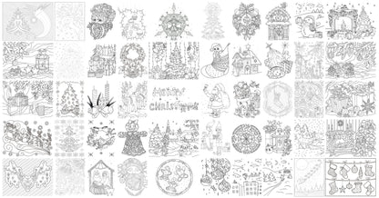 Adult Coloring Book: 50 Christmas Coloring Pages - Book Inside Preview