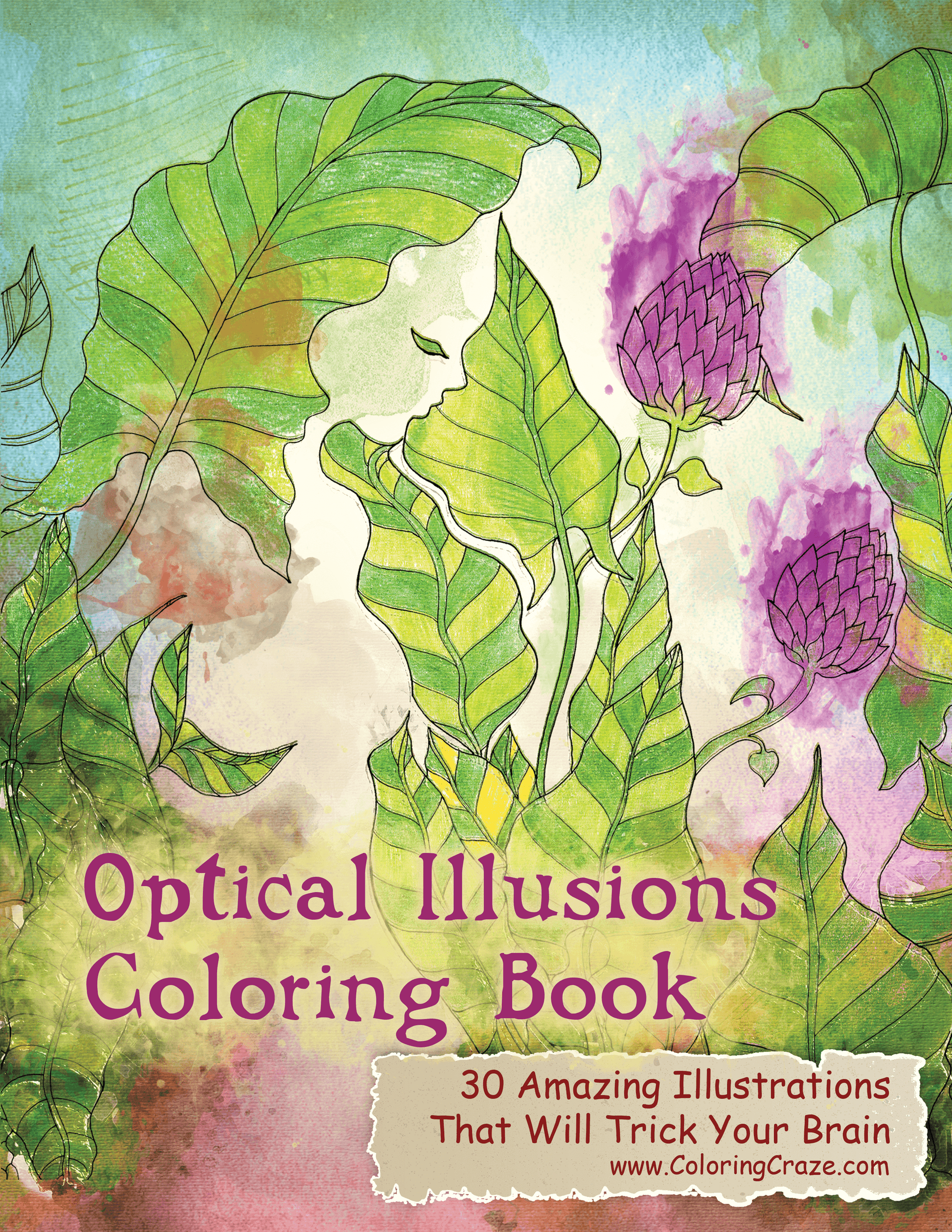 Optical Illusions Coloring Book - Front Cover