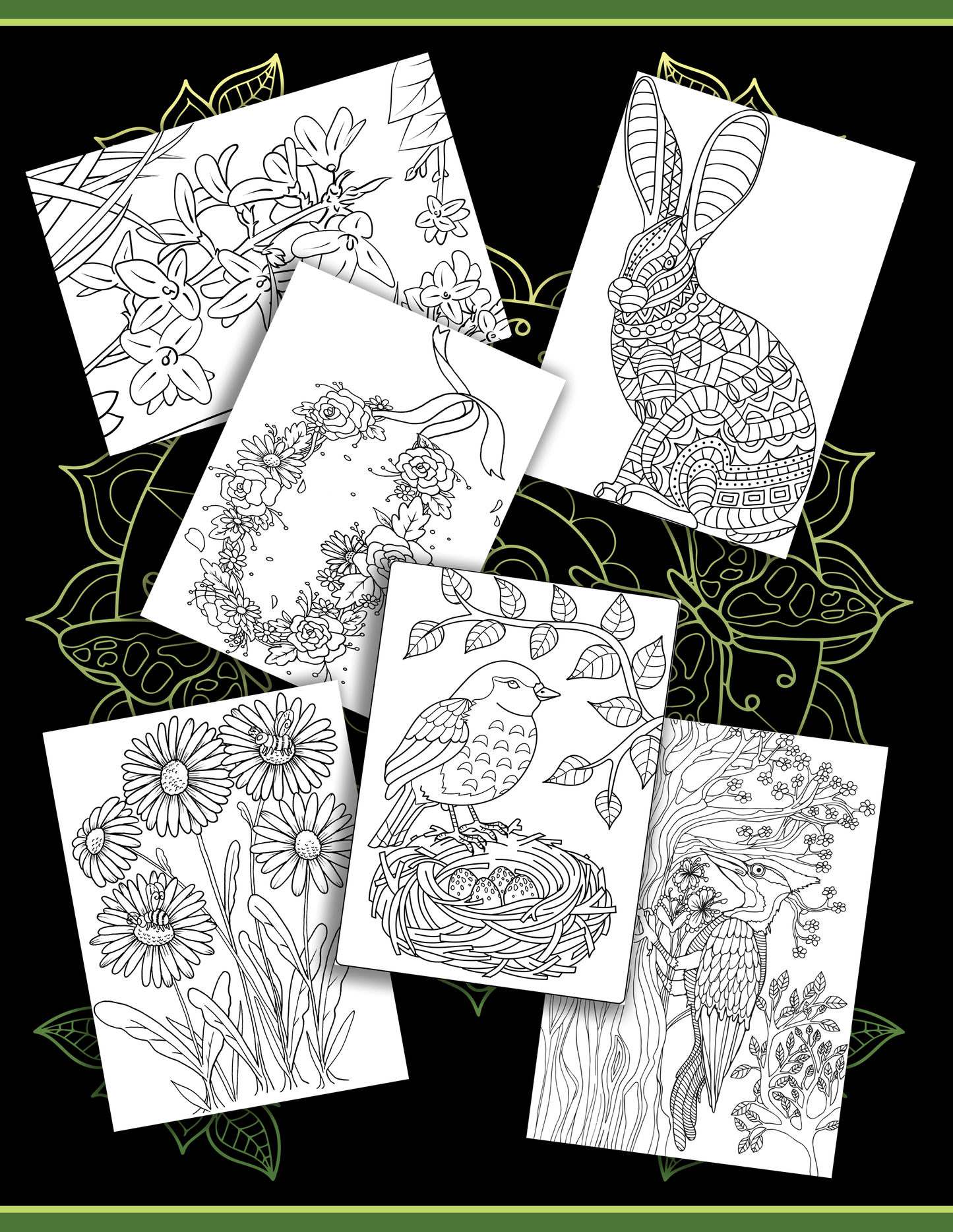 Adult Coloring Book: 30 Spring Blooms Coloring Pages - Back Cover