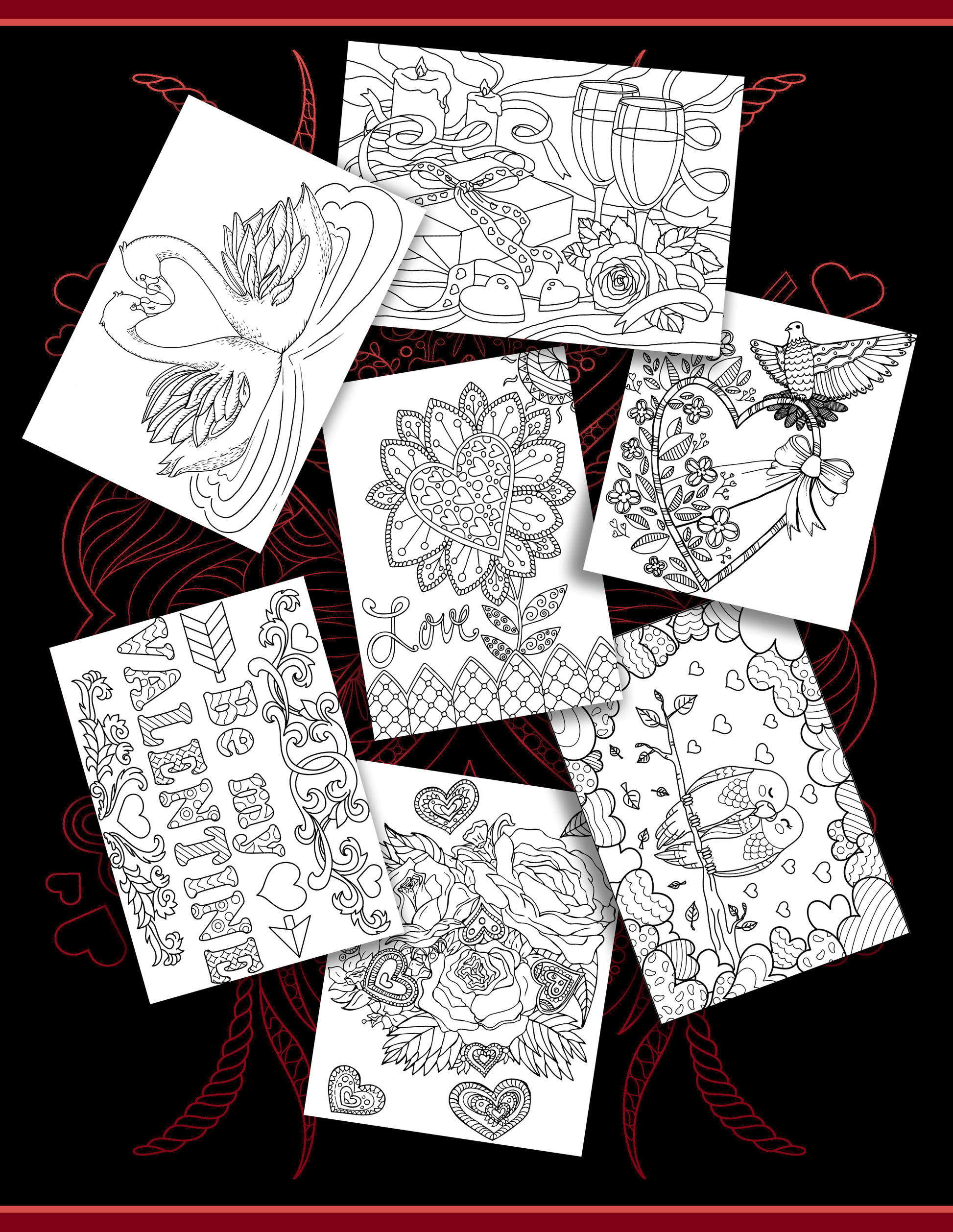 Adult Coloring Book: 30 Valentine's Day Coloring Pages - Back Cover
