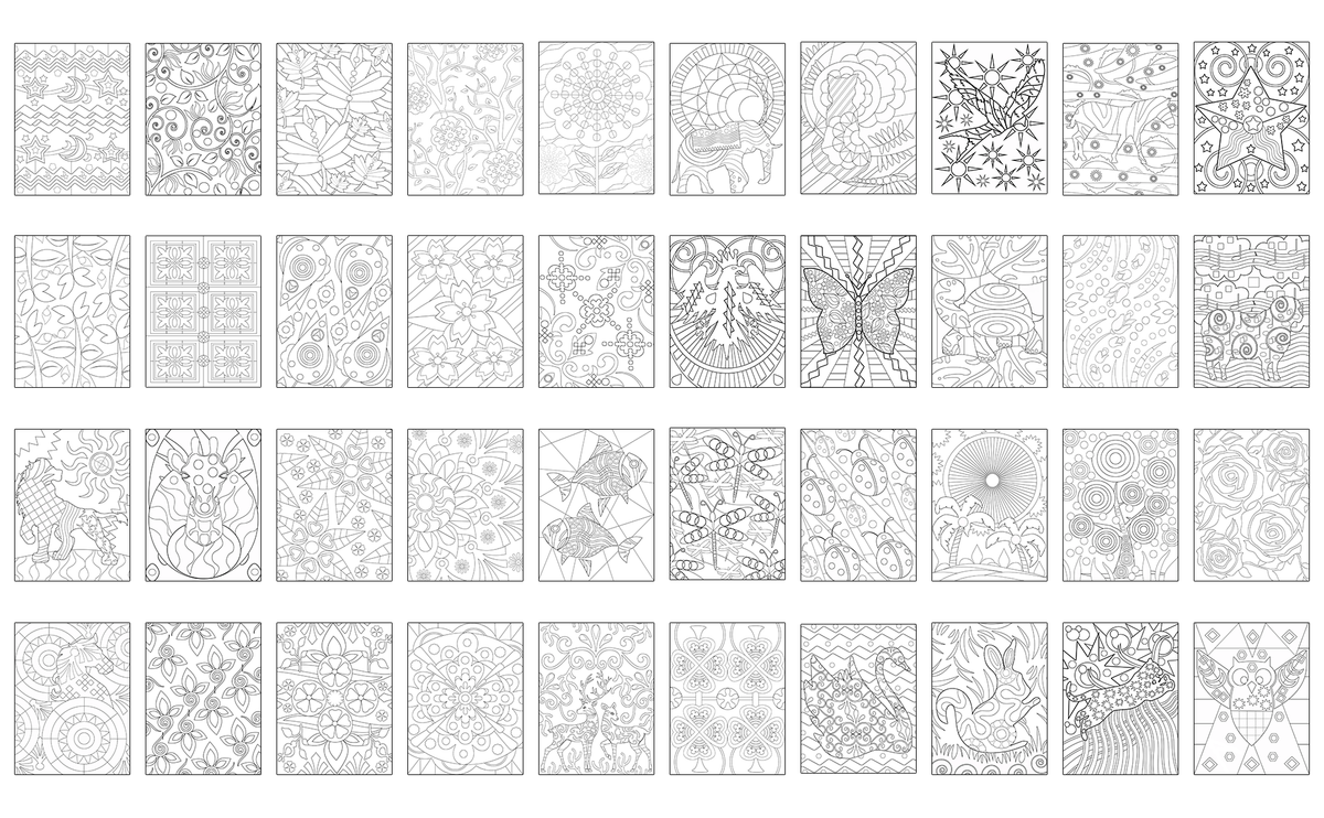 Stress Pattern Design 40 Stress Relieving & Relaxing Patterns, Volume 2 – ColoringCraze