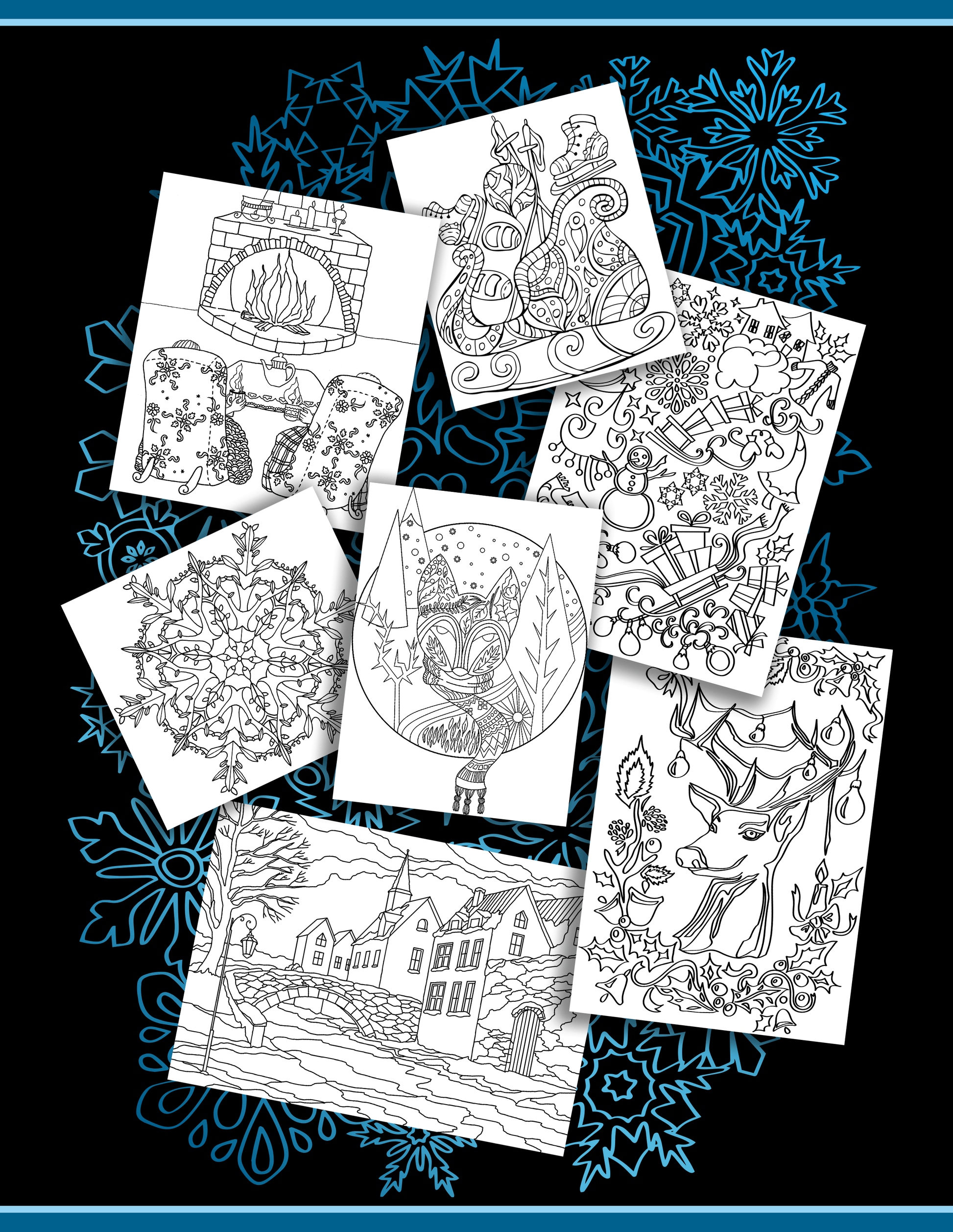 Adult Coloring Book: 30 Winter Chill Coloring Pages - Back Cover